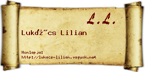 Lukács Lilian névjegykártya